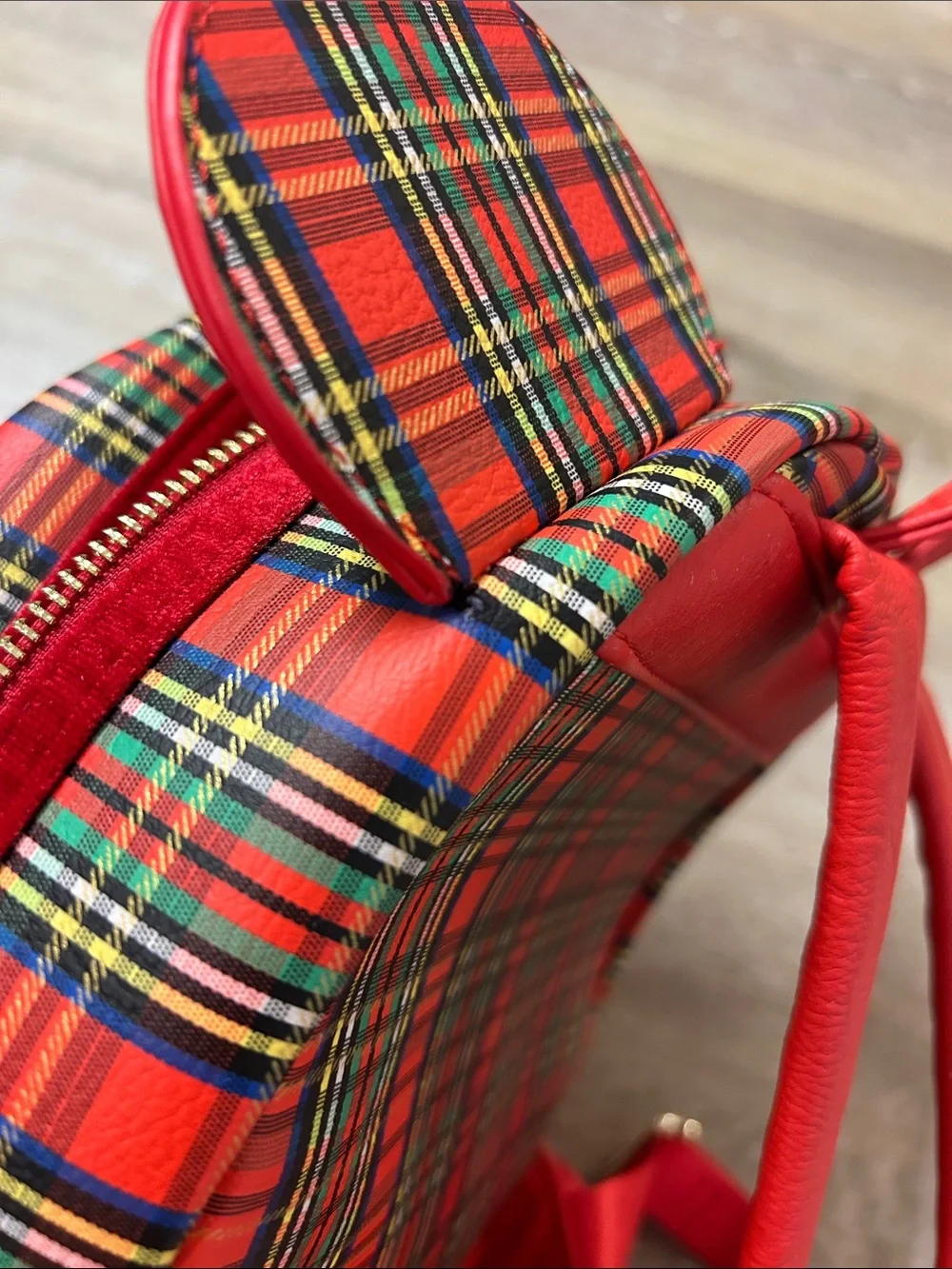 Loungefly Disney Parks Plaid Christmas Mini-Backpack